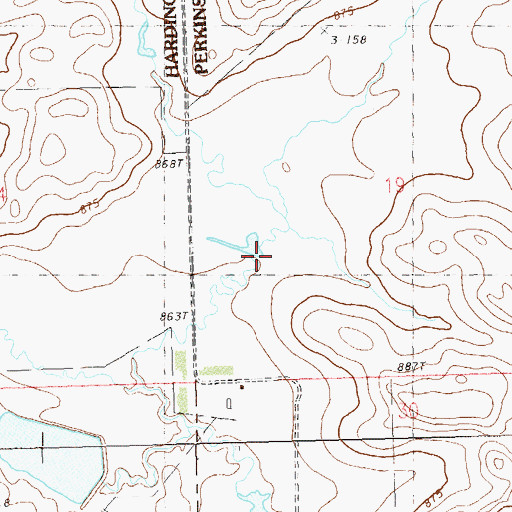 Topographic Map of Raymond Meyer Dam, SD