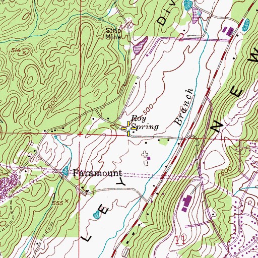Topographic Map of Roy Spring, AL
