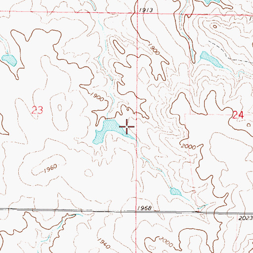 Topographic Map of Leo Ritter Dam, SD