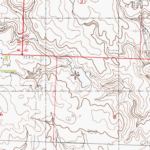 Topographic Map of Hulm Dam, SD