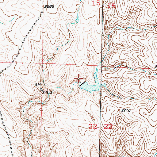 Topographic Map of Brost Number 7 Dam, SD