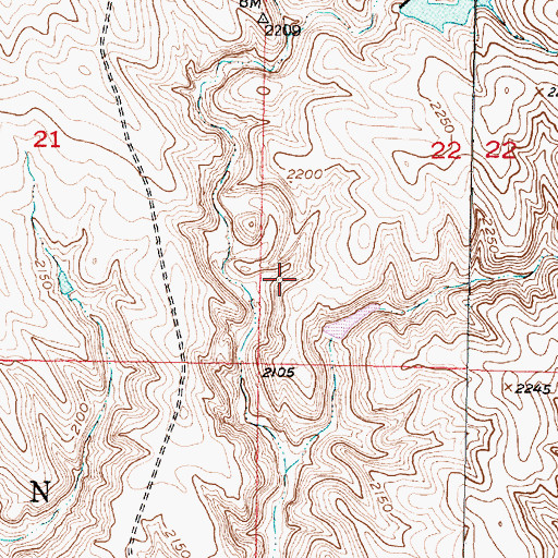 Topographic Map of Brost Number 8 Dam, SD