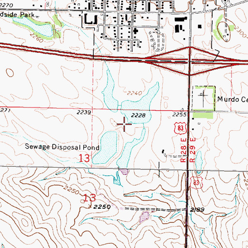 Topographic Map of City of Murdo Number 2 Dam, SD