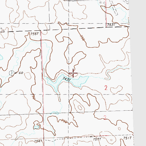 Topographic Map of D Dunn Dam, SD