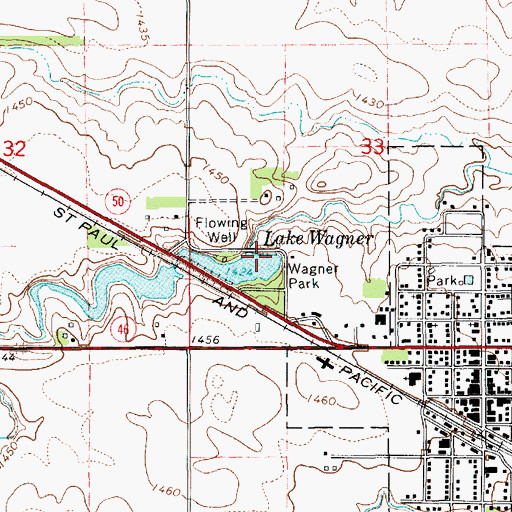 Topographic Map of Wagner Lake Dam, SD