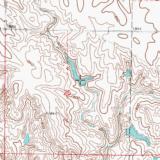 Topographic Map of Jay A Lake Number 4 Dam, SD