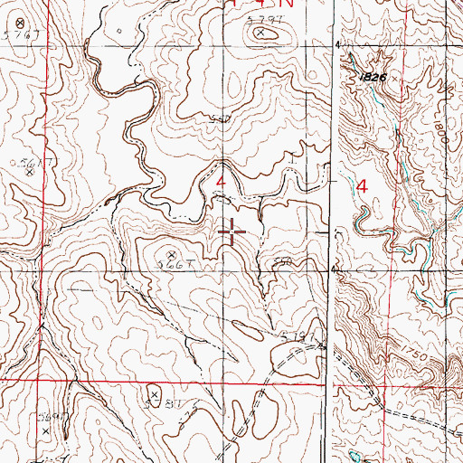 Topographic Map of Bad River Cattle Company Number 1 Dam, SD