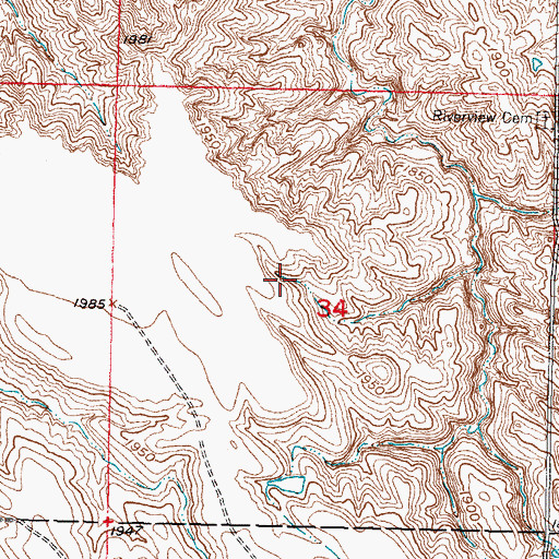 Topographic Map of Olson Ranches Number 2 Dam, SD