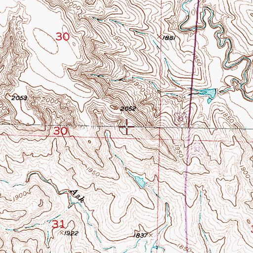 Topographic Map of Thomas Number 2 Dam, SD