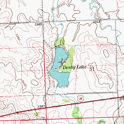 Topographic Map of Denby Dam, SD