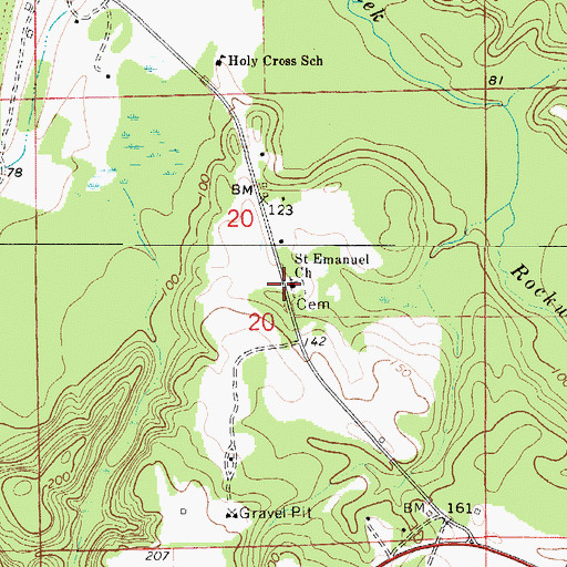 Topographic Map of Saint Emanuel Church, AL