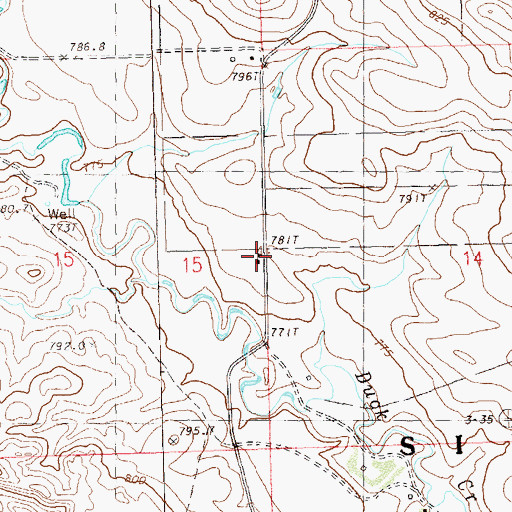 Topographic Map of Sidney School, SD