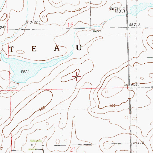 Topographic Map of White Hill School, SD