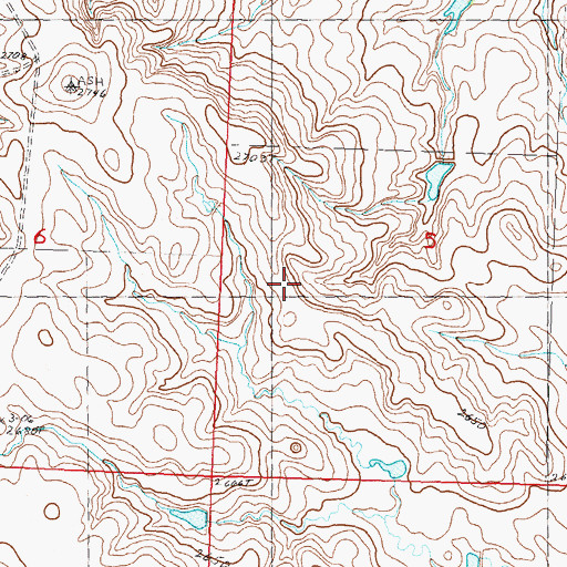 Topographic Map of Dowling (historical), SD