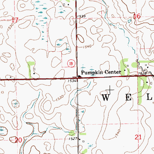 Topographic Map of Pumpkin Center, SD