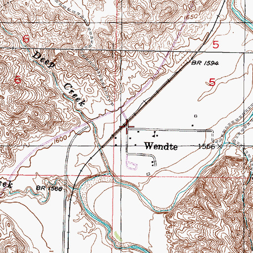Topographic Map of Wendte, SD