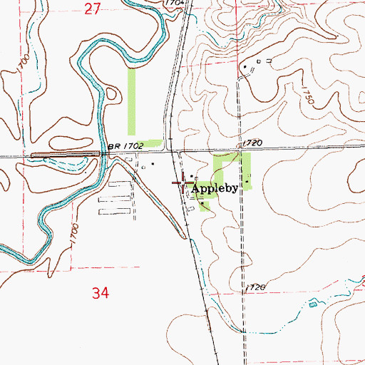 Topographic Map of Appleby, SD
