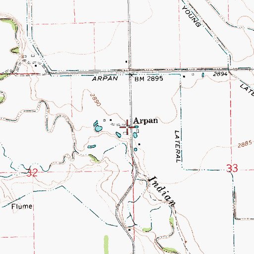 Topographic Map of Arpan, SD