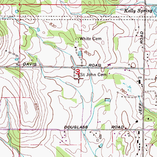 Topographic Map of Saint John Cemetery, AL