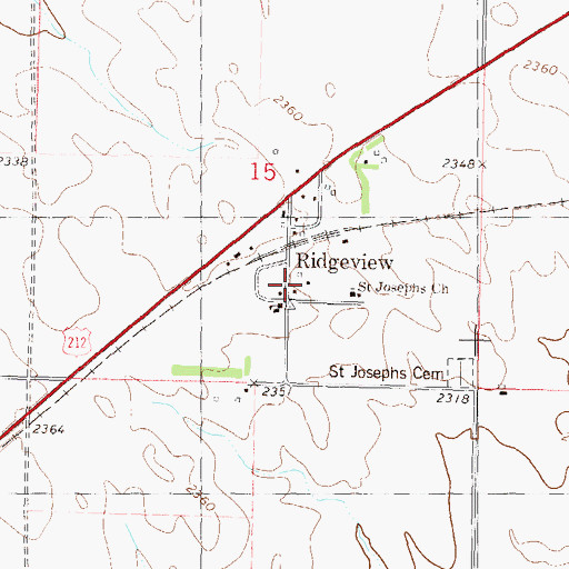 Topographic Map of Ridgeview, SD
