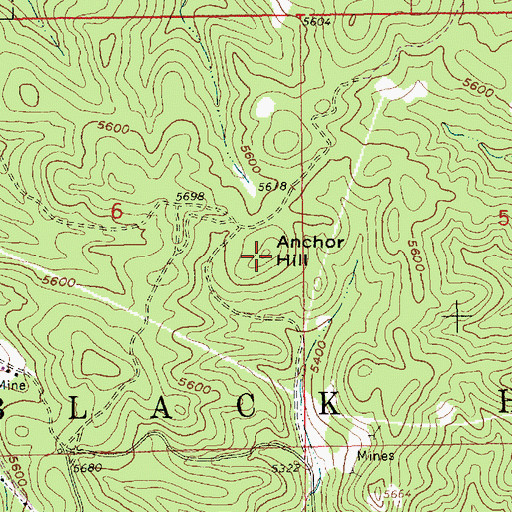 Topographic Map of Anchor Hill, SD