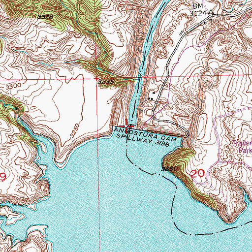 Topographic Map of Angostura Dam, SD