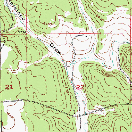 Topographic Map of Antelope Draw, SD