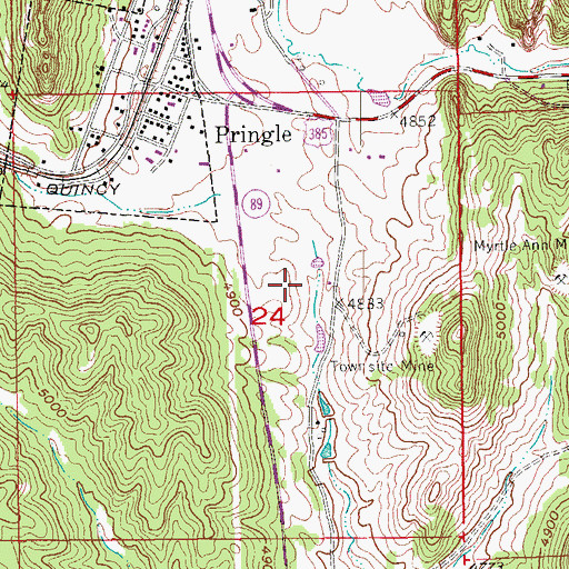 Topographic Map of Beaver Valley, SD