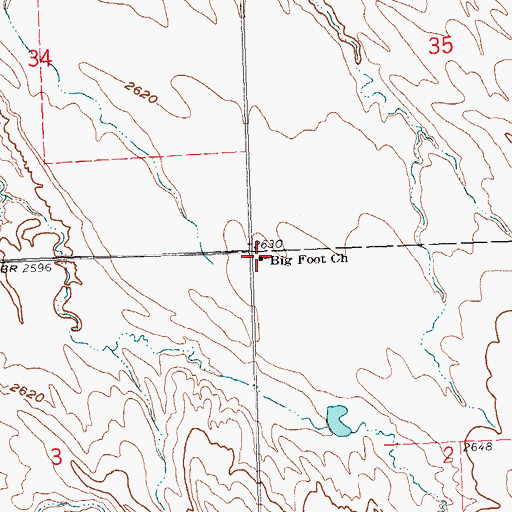 Topographic Map of Big Foot Church, SD