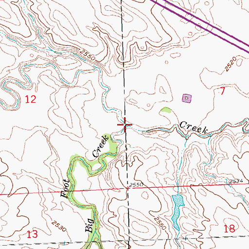 Topographic Map of Big Foot Creek, SD