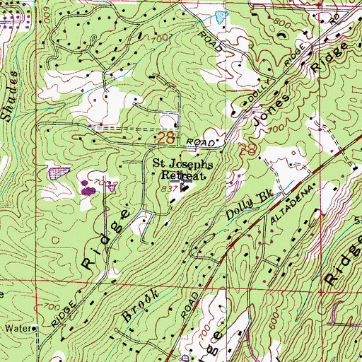 Topographic Map of Saint Josephs Retreat, AL