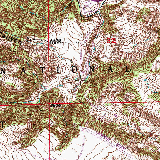 Topographic Map of Boehniein Canyon, SD