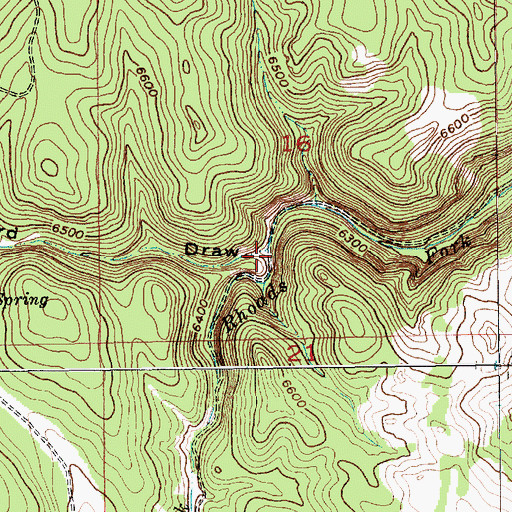 Topographic Map of Bombard Draw, SD