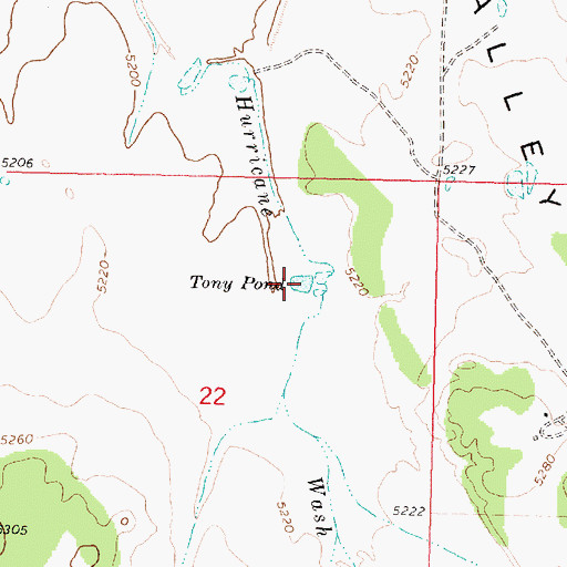 Topographic Map of Tony Pond, AZ