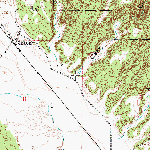 Topographic Map of Carr Canyon, WY