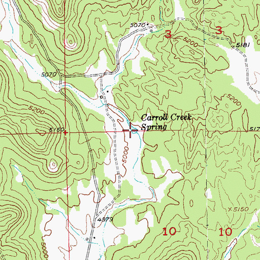 Topographic Map of Carroll Creek Spring, SD