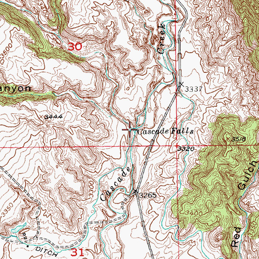 Topographic Map of Cascade Falls, SD