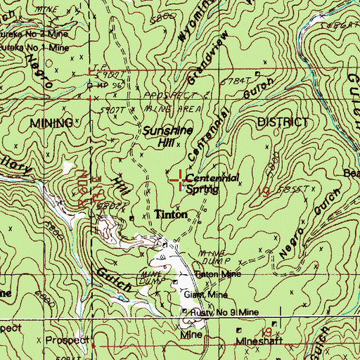 Topographic Map of Centennial Spring, SD