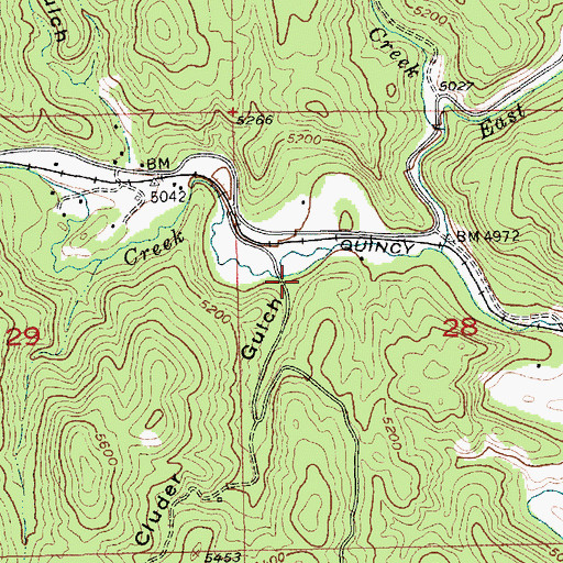 Topographic Map of Cluder Gulch, SD