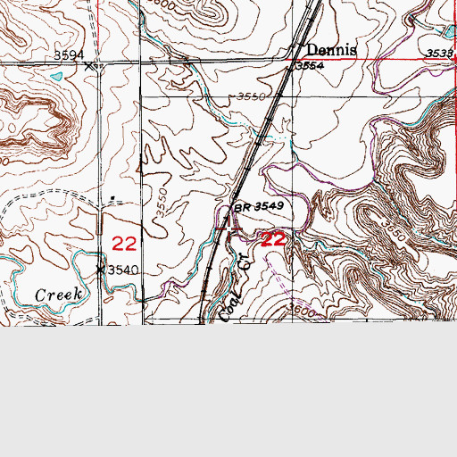 Topographic Map of Coal Creek, SD