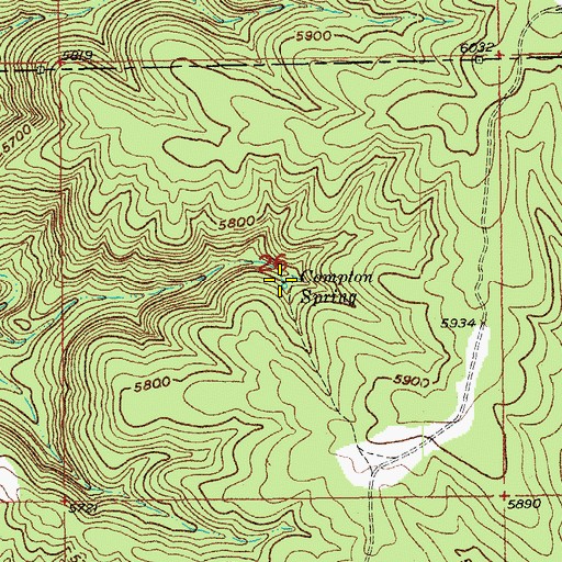 Topographic Map of Compton Spring, SD