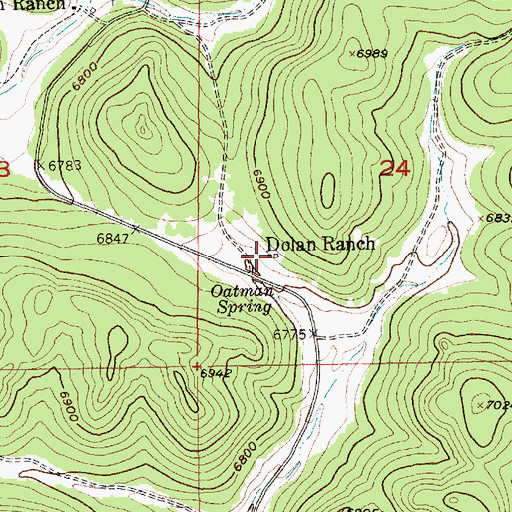 Topographic Map of Dolan Ranch, SD