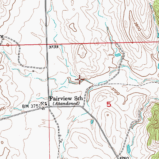 Topographic Map of Dry Creek, SD