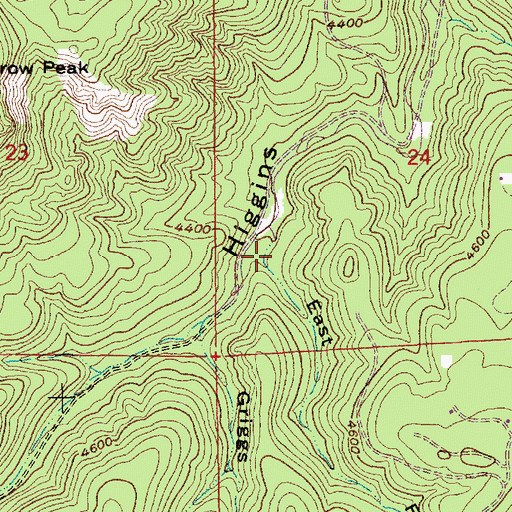 Topographic Map of East Fork Higgins Gulch, SD