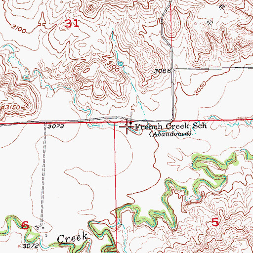 Topographic Map of French Creek School, SD