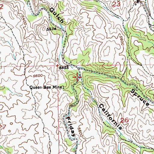 Topographic Map of Friday Gulch, SD