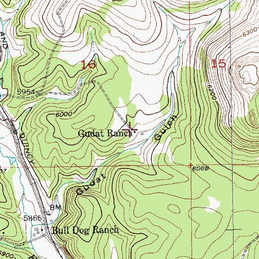 Topographic Map of Gudat Ranch, SD