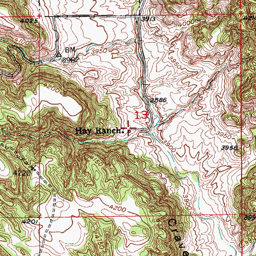 Topographic Map of Hay Ranch, SD