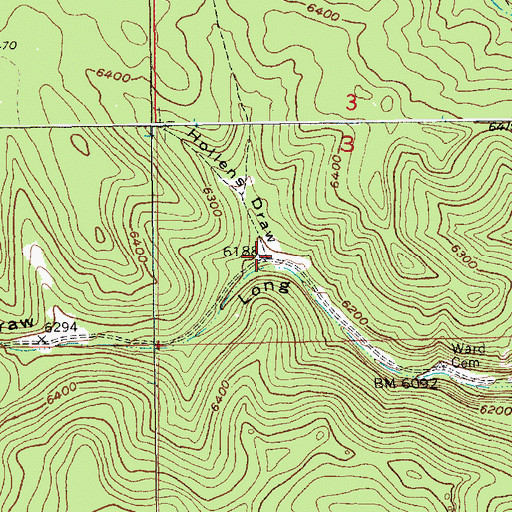 Topographic Map of Hollens Draw, SD