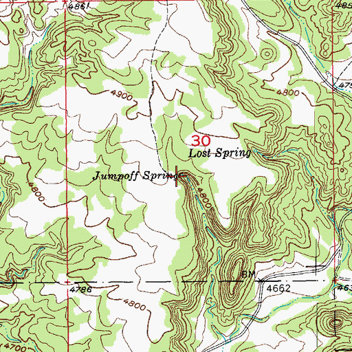 Topographic Map of Jumpoff Spring, SD